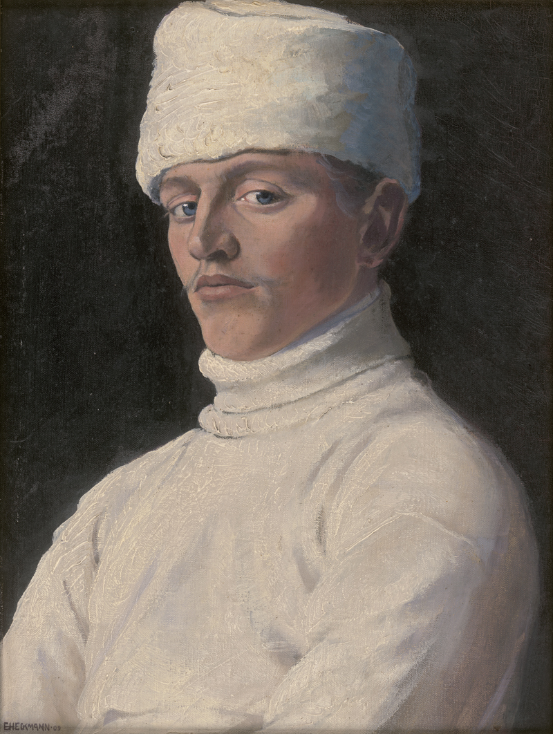 Lot 6207, Auction  126, Heckmann, Erwin, Selbstbildnis mit weißer Kappe