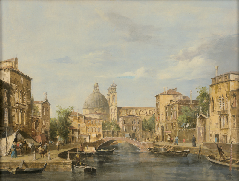 Lot 6229, Auction 126, Pallmann, Peter Götz, Seitenkanal in Venedig mit Blick auf die Kuppel von Santa Maria della Salute