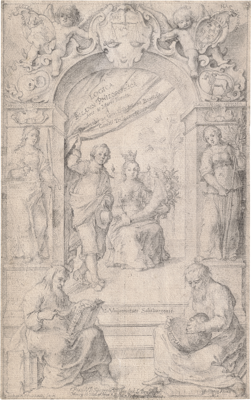 Lot 6505, Auction  126, Schramman, Burkhard, Titelblattentwurf zu "Logica Bilanx Philosophica