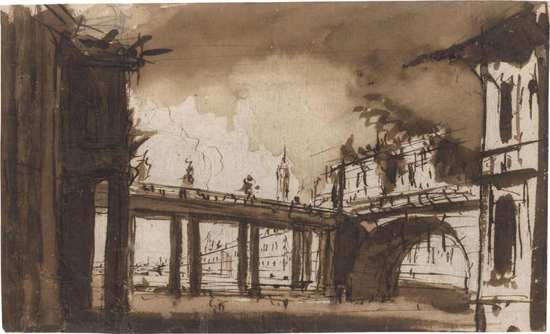 Lot 6581, Auction  126, Italienisch, 2. Hälfte 18. Jh. Architekturcapricco