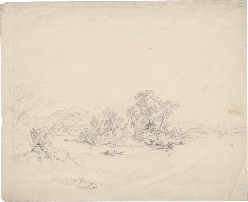 Lot 6636, Auction 126, Richter, Ludwig, Blick auf eine der Elbinseln bei Pillnitz