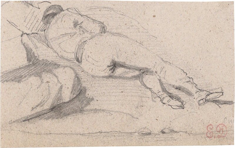 Lot 6708, Auction 126, Delacroix, Eugène, Schlafender Mann am Ufer