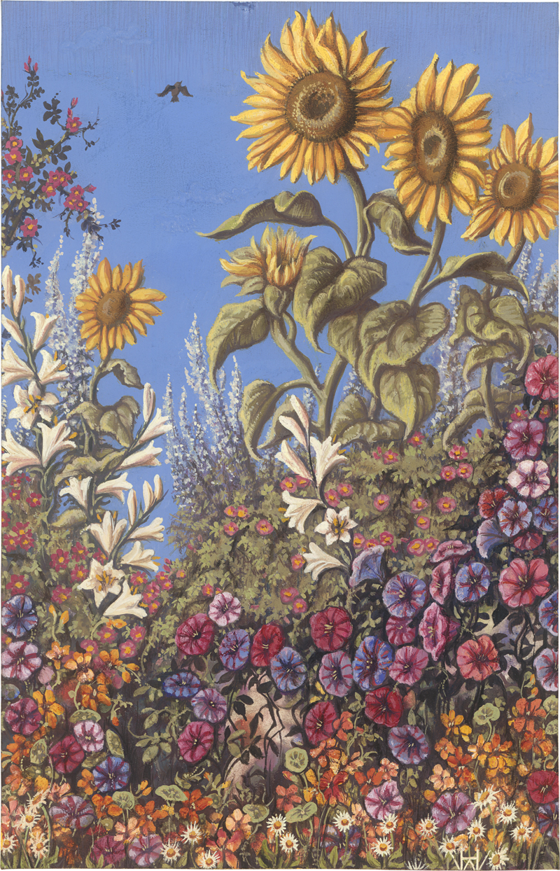 Lot 6765, Auction 126, Wöhler, Hermann, Blumenbild (Sonnenblumen und Wicken)