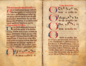 Lot 1008, Auction  127, Graduale-Fragment, Französische Handschrift auf Pergament. 13 nn. Bl. mit 26 S. 23 Zeilen. 