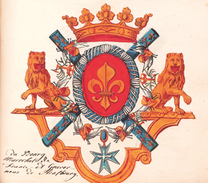 Los 1039 - Liebenberg - "Sammlung fürstlicher und adeliger Wappen". Deutsche Handschrift auf Papier. Um 1728 - 1 - thumb