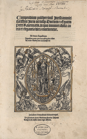 Los 1186 - Ravenna, Petrus von - Compendium pulcherrimum Juriscanonici - 0 - thumb