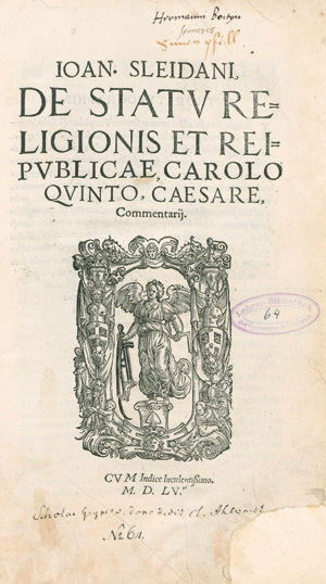 Los 1198 - Sleidanus, Johannes - De statu religionis et reipublicae - 0 - thumb