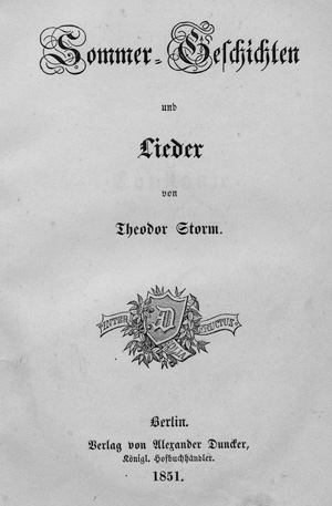 Lot 2161, Auction  127, Storm, Theodor, Sommer-Geschichten und Lieder