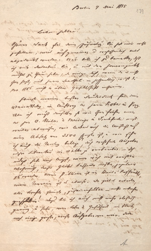 Lot 2501, Auction  127, Alexis, Willibald, Brief an Carl von Holtei. 1855