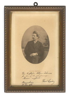 Lot 2648, Auction  127, Popper, David, Portrait-Photo mit Widmung. 1900