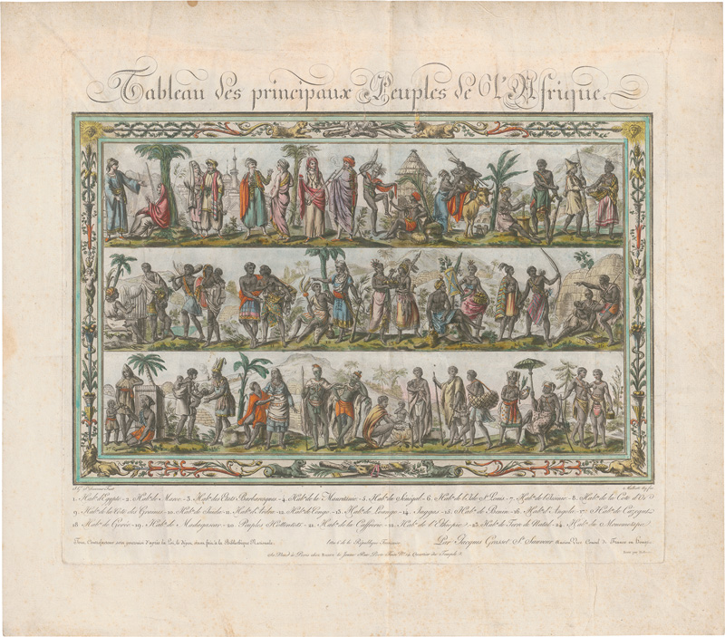 Lot 17, Auction 127, Grasset de Saint-Sauveur, Jacques, Tableau des principaux peuples de l'Afrique. Tableau des principaux peuples de l'Asie.