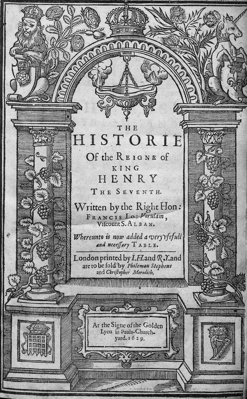 Lot 111, Auction 127, Bacon, Francis, The historie of the reigne of King Henry the Seventh