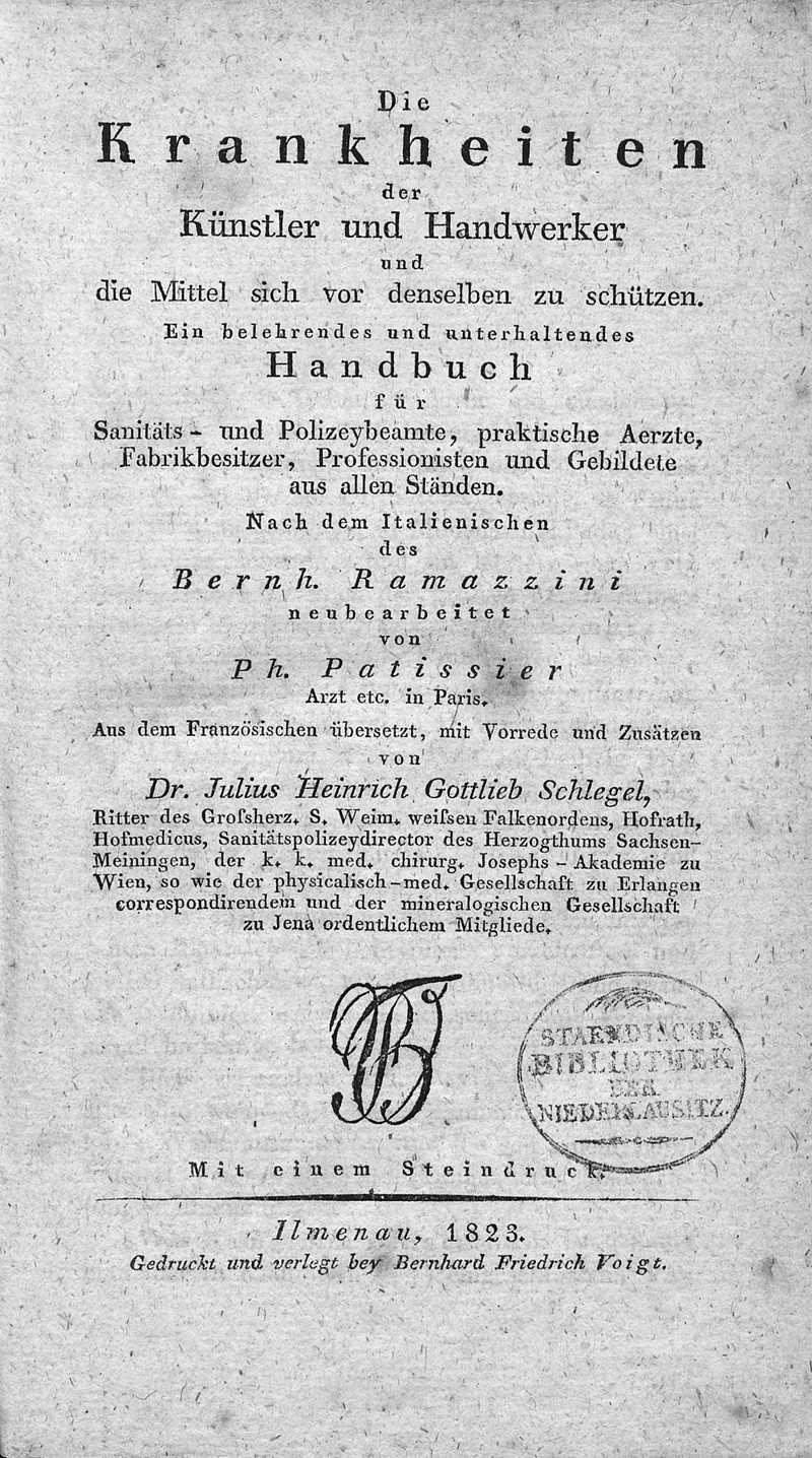 Lot 318, Auction 127, Ramazzini, Bernardino, Die Krankheiten der Künstler und Handwerker und die Mittel sich vor denselben zu schützen