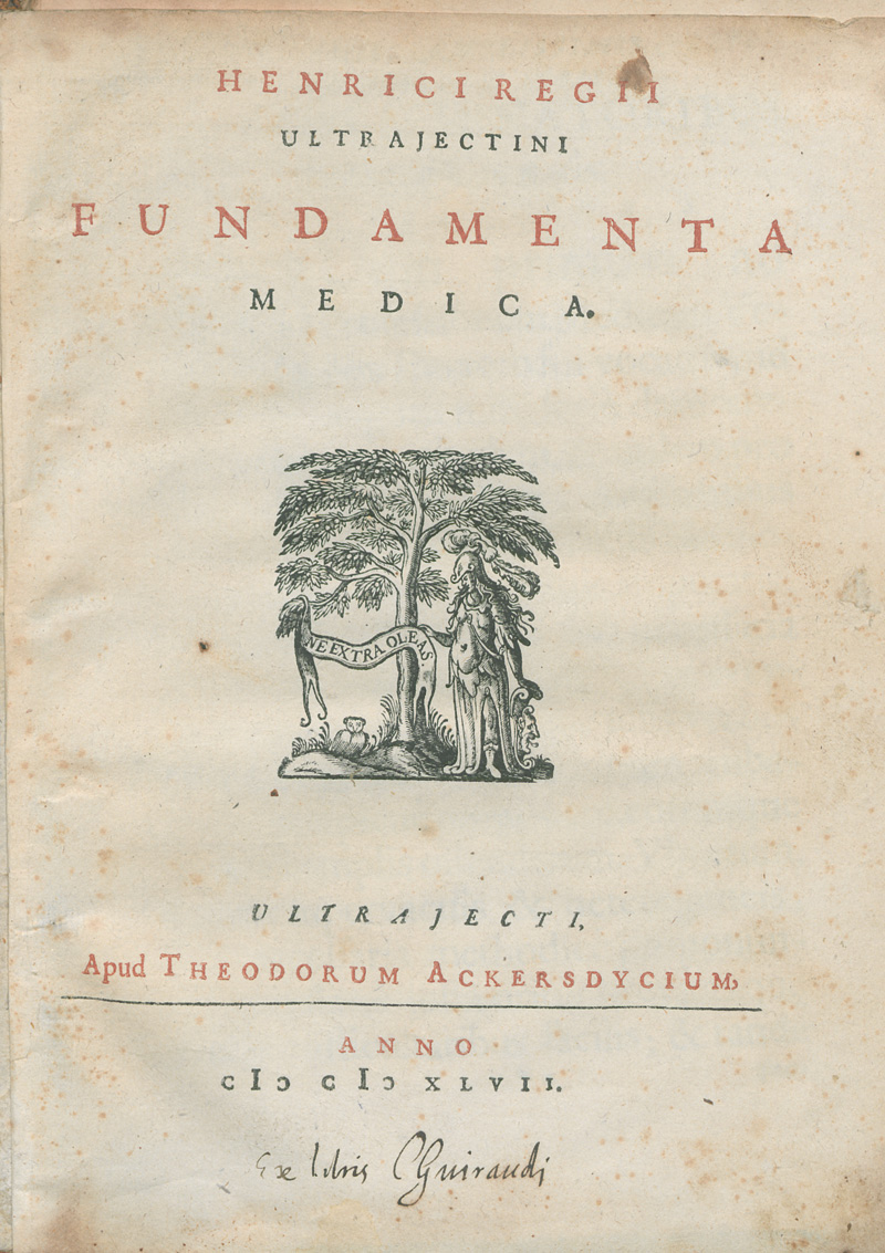 Lot 319, Auction  127, Regius, Henricus, Fundamenta medica