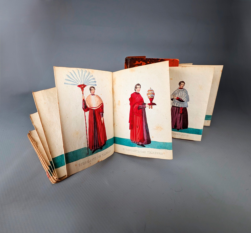 Lot 440, Auction  127, Vatikan, Leporello mit zahlreichen Darstellungen Geistlicher in verschiedenen Kostümen