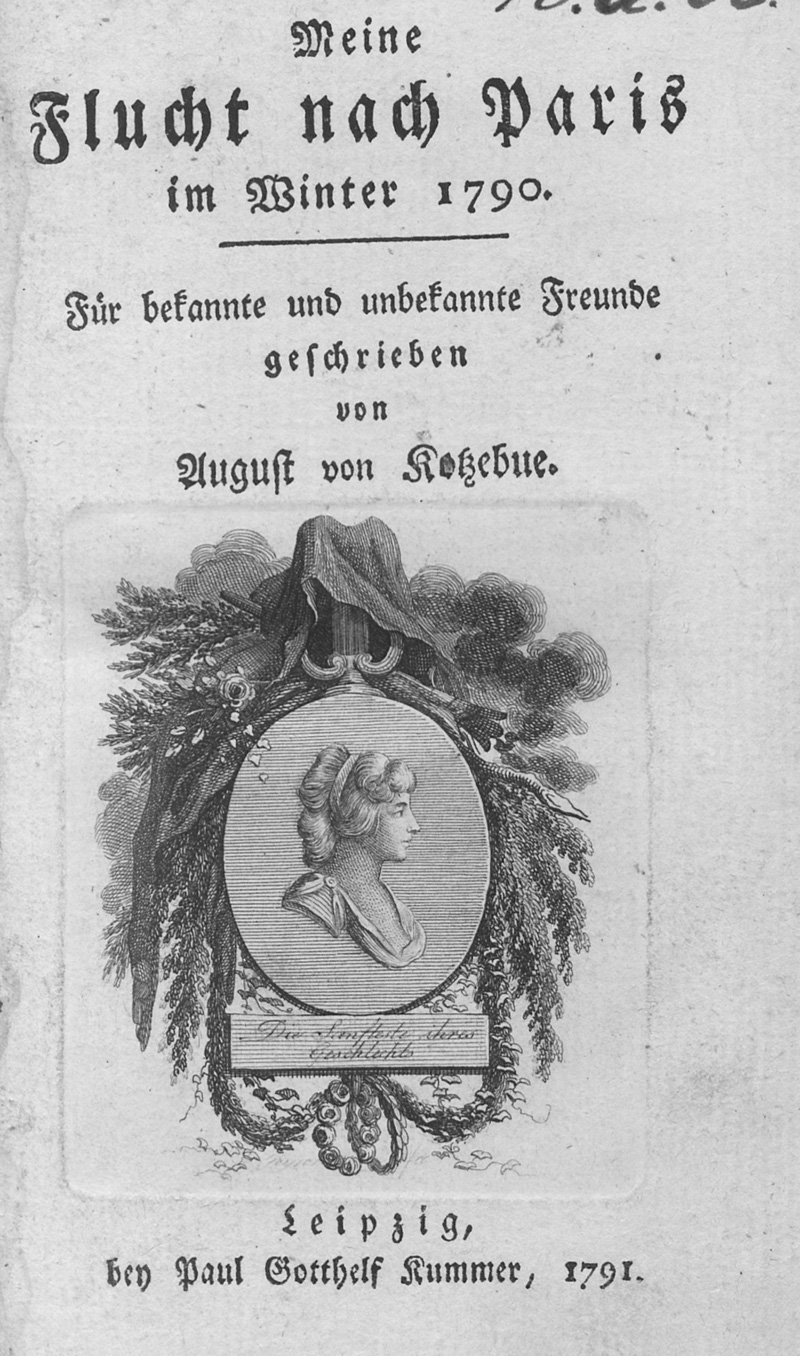 Lot 458, Auction 127, Kotzebue, August von, Meine Flucht nach Paris im Winter 1790