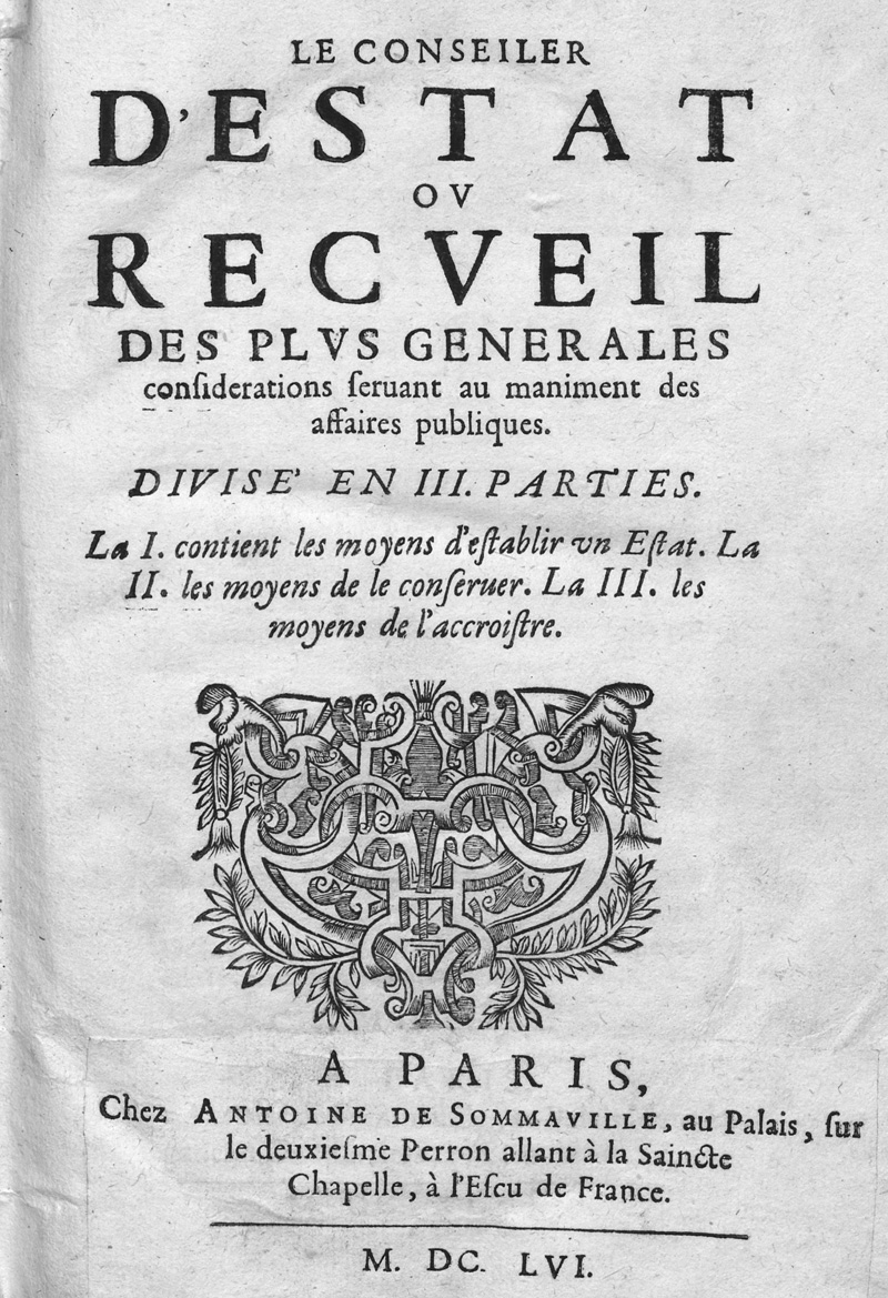Lot 507, Auction 127, Béthune, Philippe de, ou, recueil des plus générales considérations servant au maniment des affaires publiques
