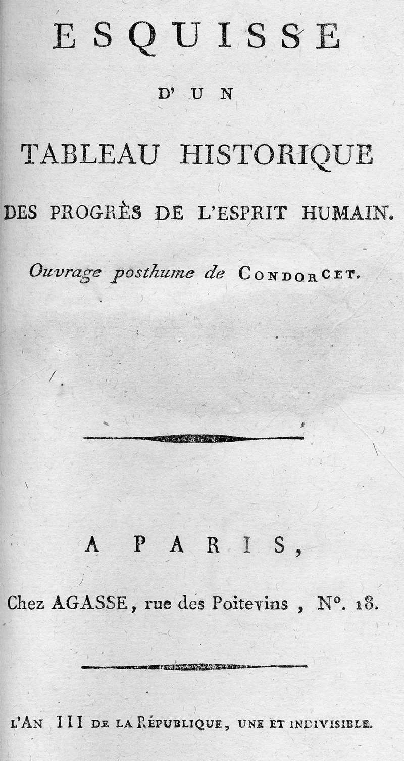 Lot 510, Auction 127, Condorcet, Jean Antoine Nicolas de Caritat de, Esquisse d'un tableau historique des progrès de l'esprit humain