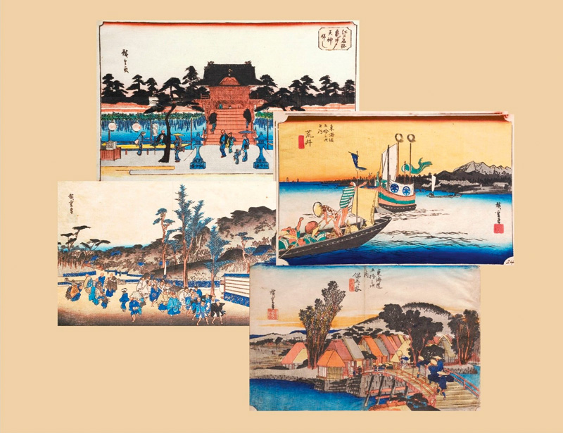 Lot 615, Auction 127, Hiroshige, Ando Ichiryusai, 4 Farbholzschnitte von Landschaften