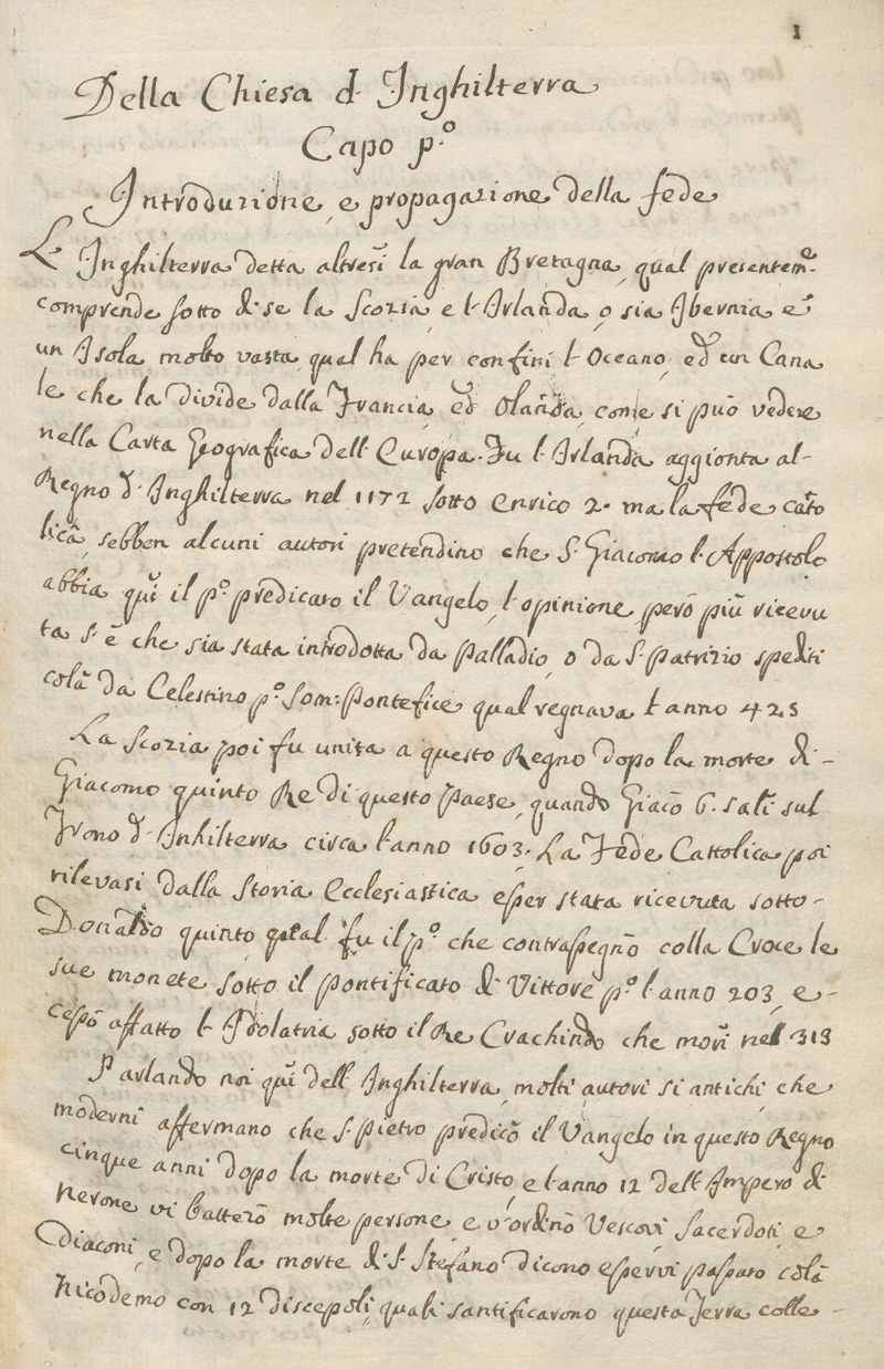 Lot 1043, Auction 127, Costanza, Lorenzo, "Storia della Chiesa di Inghilterra". Italienische Handschrift auf Papier.