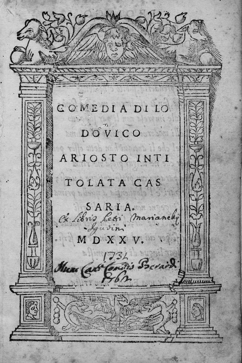 Lot 1073, Auction 127, Ariosto, Lodovico, Comedia intitolata Cassaria