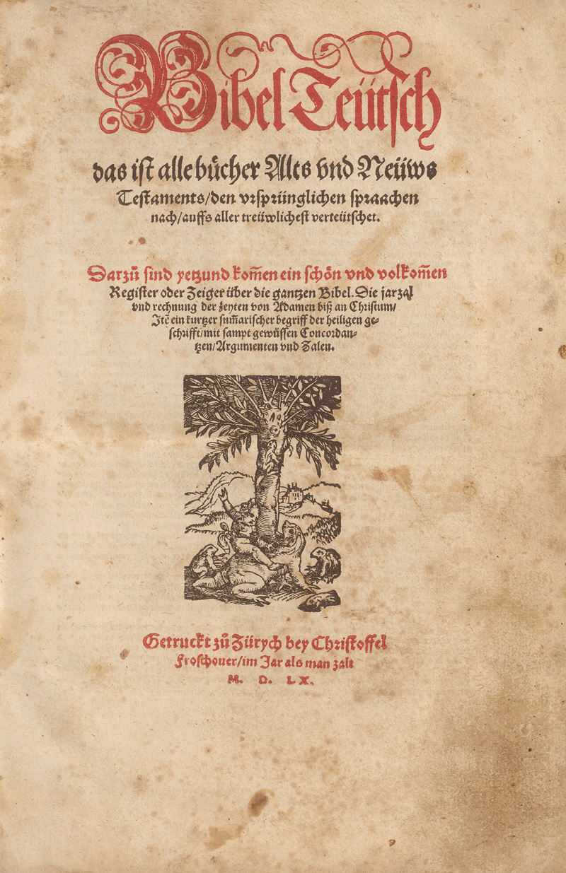Lot 1087, Auction 127, Bibel germanica, Bibel Teütsch das ist alle Bücher alts und neüws Testaments