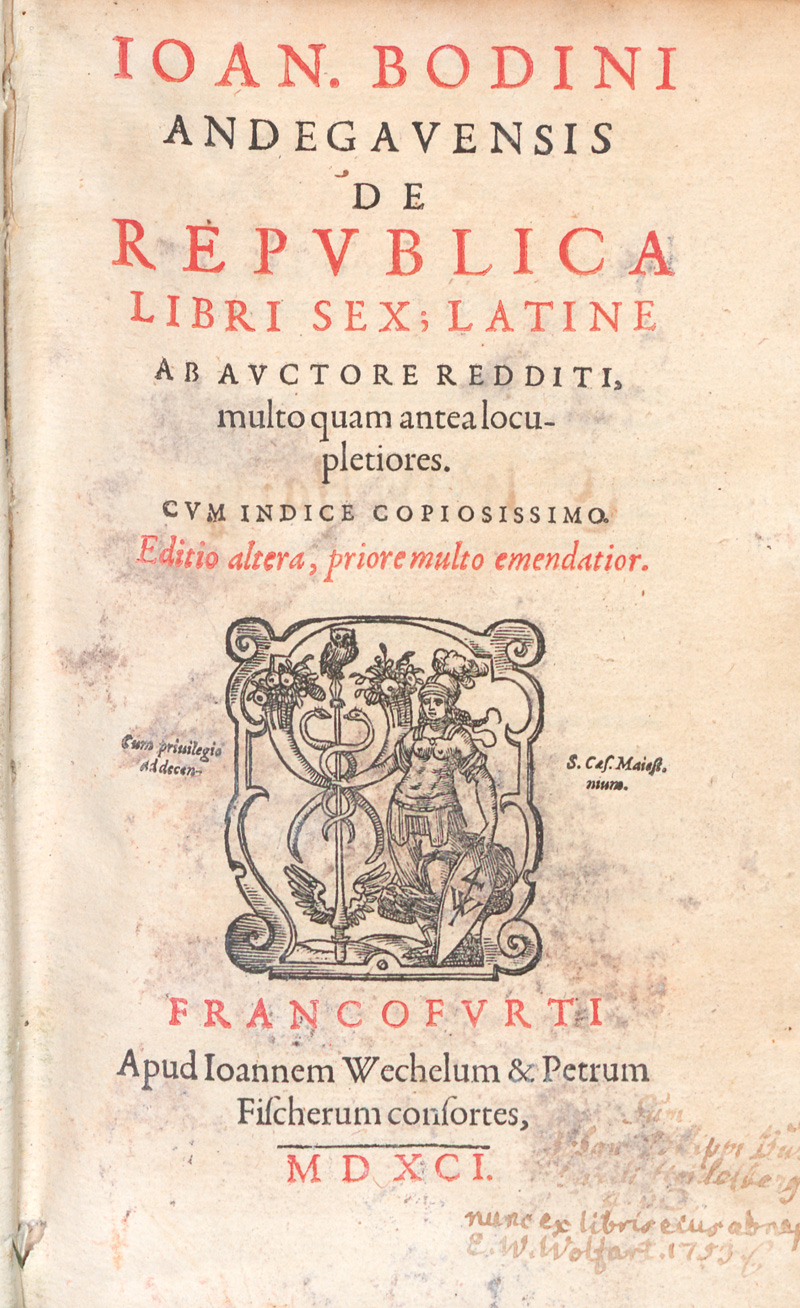 Lot 1090, Auction  127, Bodin, Jean, De republica libri sex