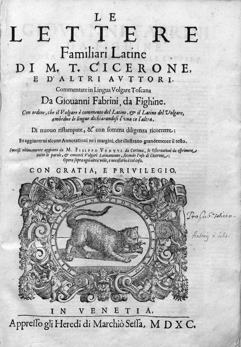 Lot 1101, Auction 127, Cicero, Marcus Tullius, Le lettere familiari latine