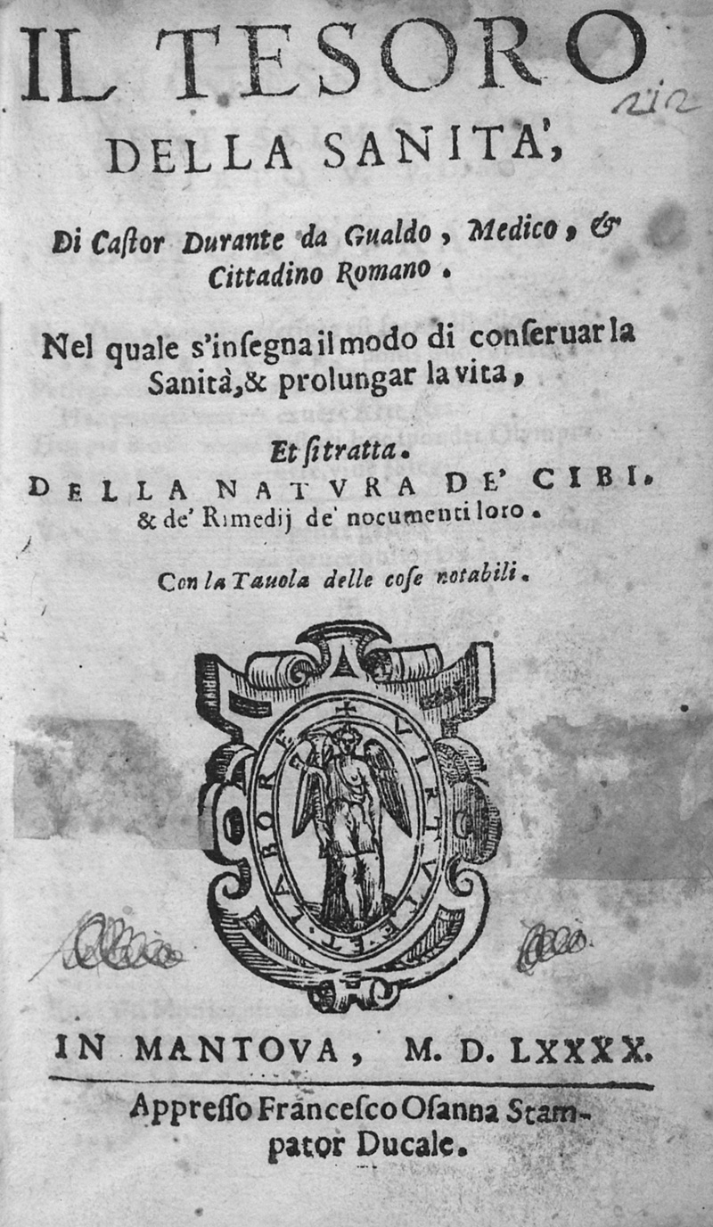 Lot 1108, Auction 127, Durante, Castore, Il tesoro della sanità