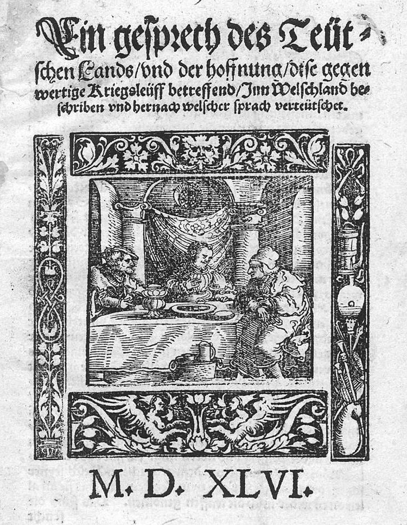 Lot 1122, Auction 127, Ein gesprech, des Teutschen Lands und der Hoffnung