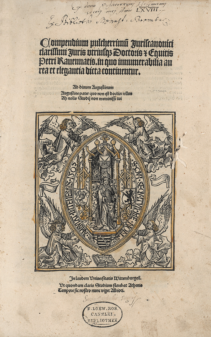 Lot 1186, Auction 127, Ravenna, Petrus von, Compendium pulcherrimum Juriscanonici
