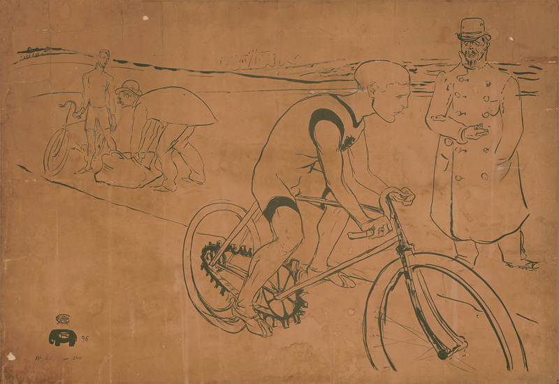 Lot 1302, Auction 127, Toulouse-Lautrec, Henri de, Cycle Michael. Lithographie in Olivgrün