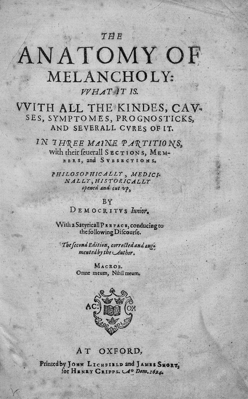 Lot 2015, Auction 127, Burton, Robert, The Anatomy of Melancholy. The second edition. Oxford 1624. - Zweite Auflage