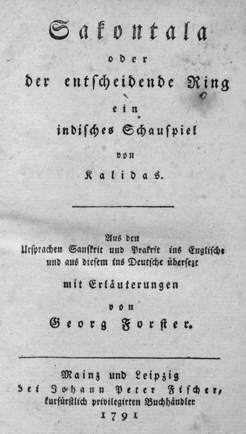 Lot 2041, Auction 127, Forster, Georg, Sakontala oder der entscheidende Ring