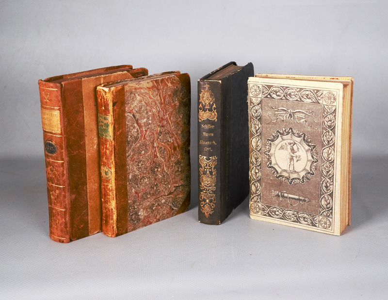 Lot 2144, Auction 127, Schiller, Friedrich, Sammlung von 4 Musenalmanachen für die Jahre 1796 bis 1800. Verschiedene Orte und Verlage, 1795-1799