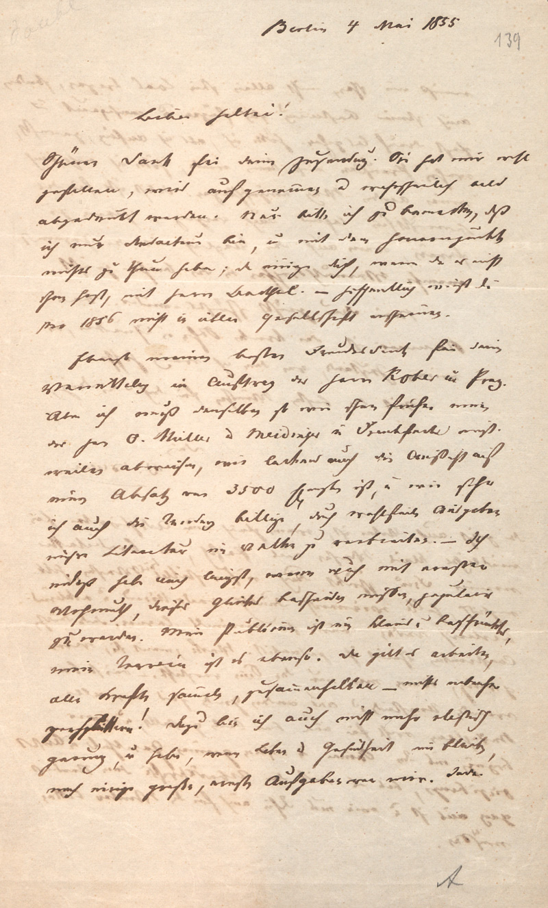 Lot 2501, Auction 127, Alexis, Willibald, Brief an Carl von Holtei. 1855