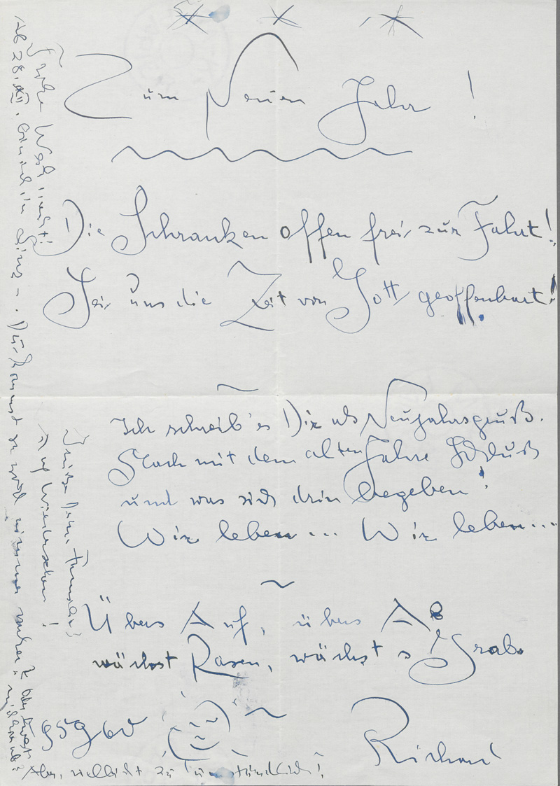 Lot 2507, Auction 127, Billinger, Richard, Briefgedicht zu Silvester 1959
