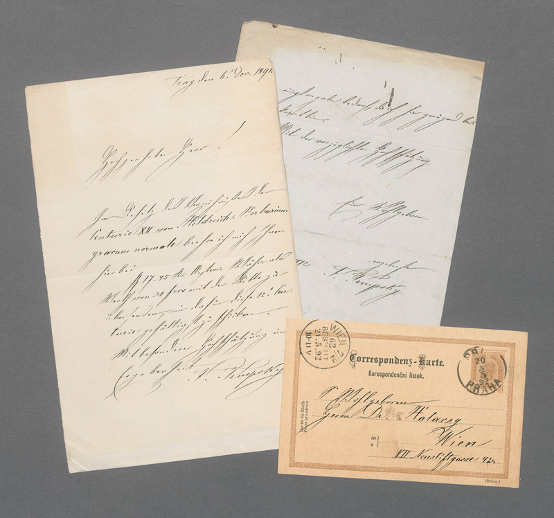 Lot 2575, Auction  127, Tempsky, Friedrich, 2 Briefe und eine Karte an Eugen von Halácsy. 1872-1892 