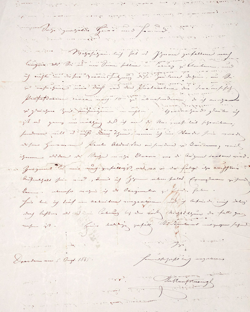 Lot 2608, Auction 127, Hanfstaengl, Franz, Brief an den Weimarer Hofmaler Johann Heinrich Schramm. 1845