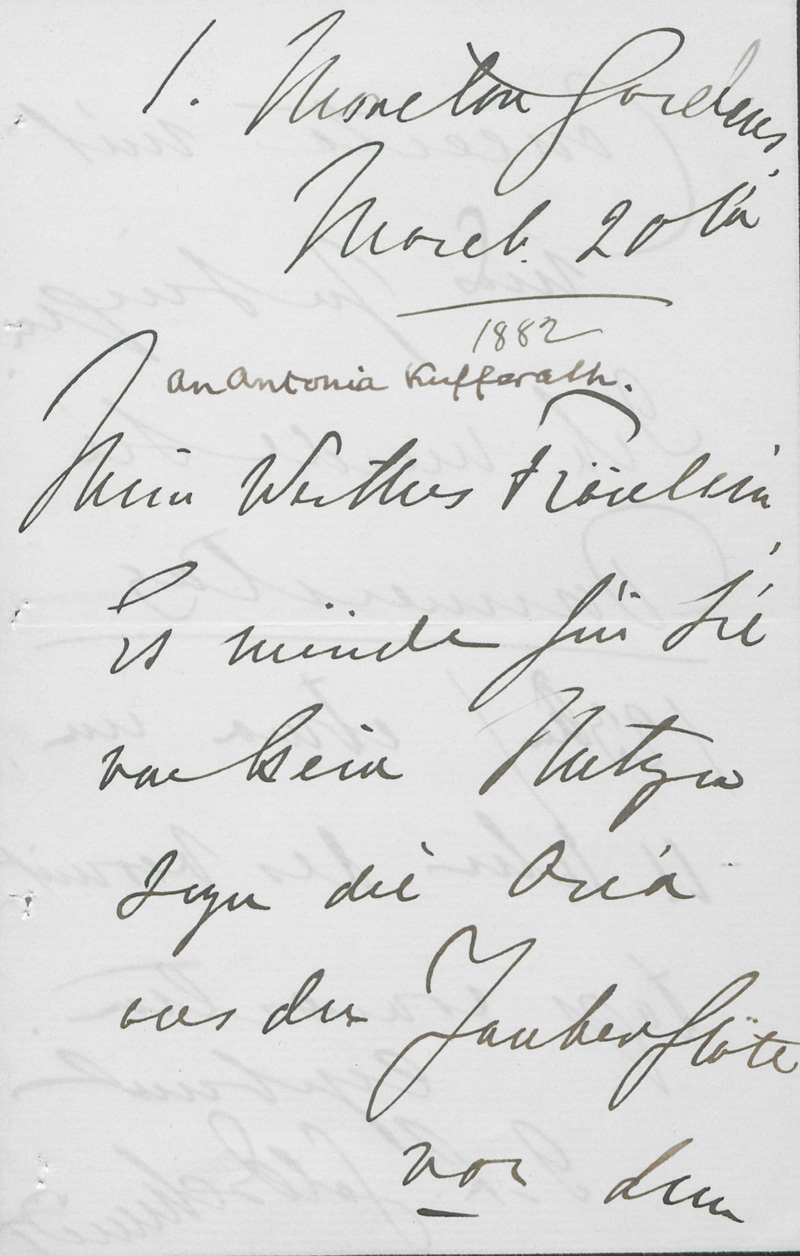 Lot 2636, Auction 127, Lind, Jenny, Brief an Antonia Kufferath in London. 1882