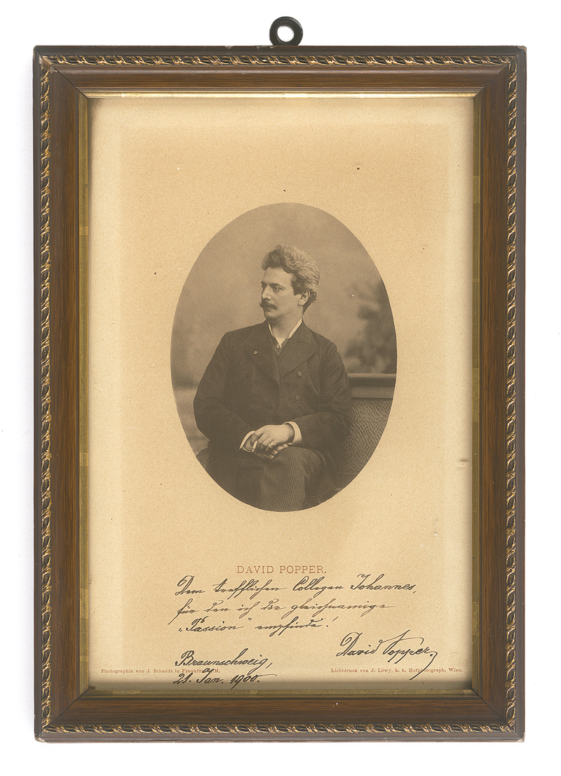 Lot 2648, Auction  127, Popper, David, Portrait-Photo mit Widmung. 1900