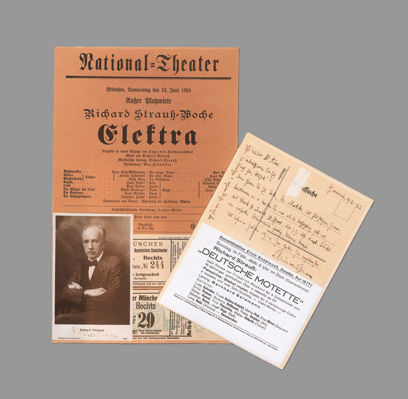 Lot 2653, Auction 127, Strauss, Richard, Postkarte + Beigaben. 1932