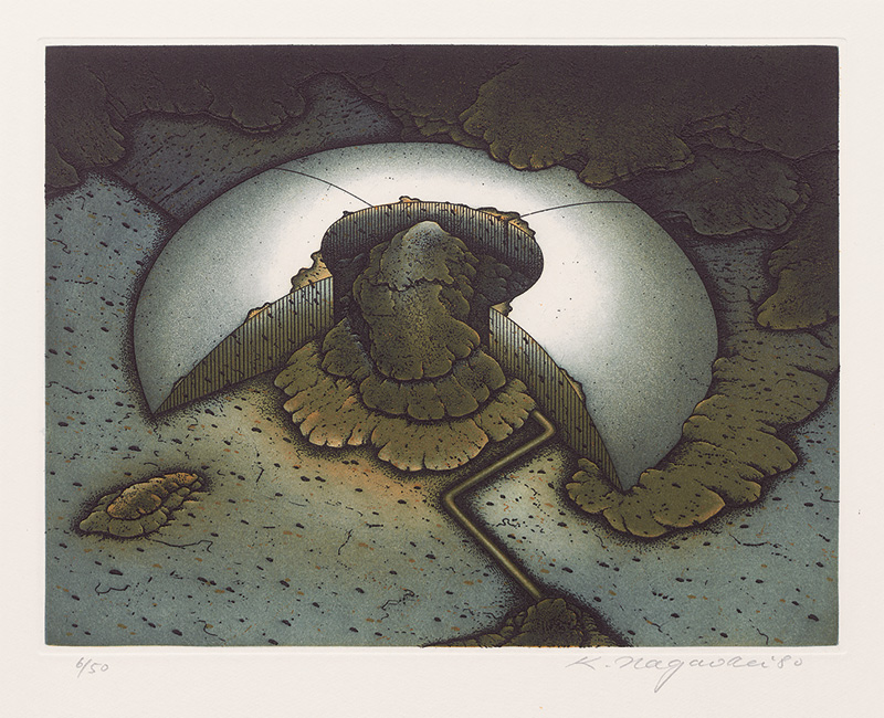 Lot 3246, Auction 127, Nagaoka, Kunito, Asama. Berlin, Marina Dinkler, 1981. - Mit 5 Radierungen und 6 Fotografien. 50 Exemplare